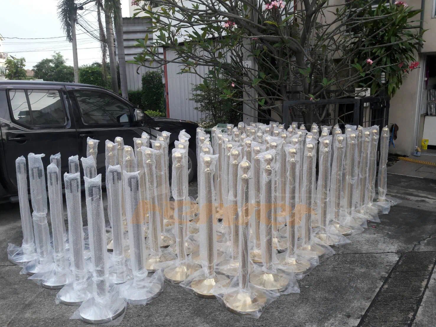 ผลงานติดตั้ง เสาสาย สีทอง