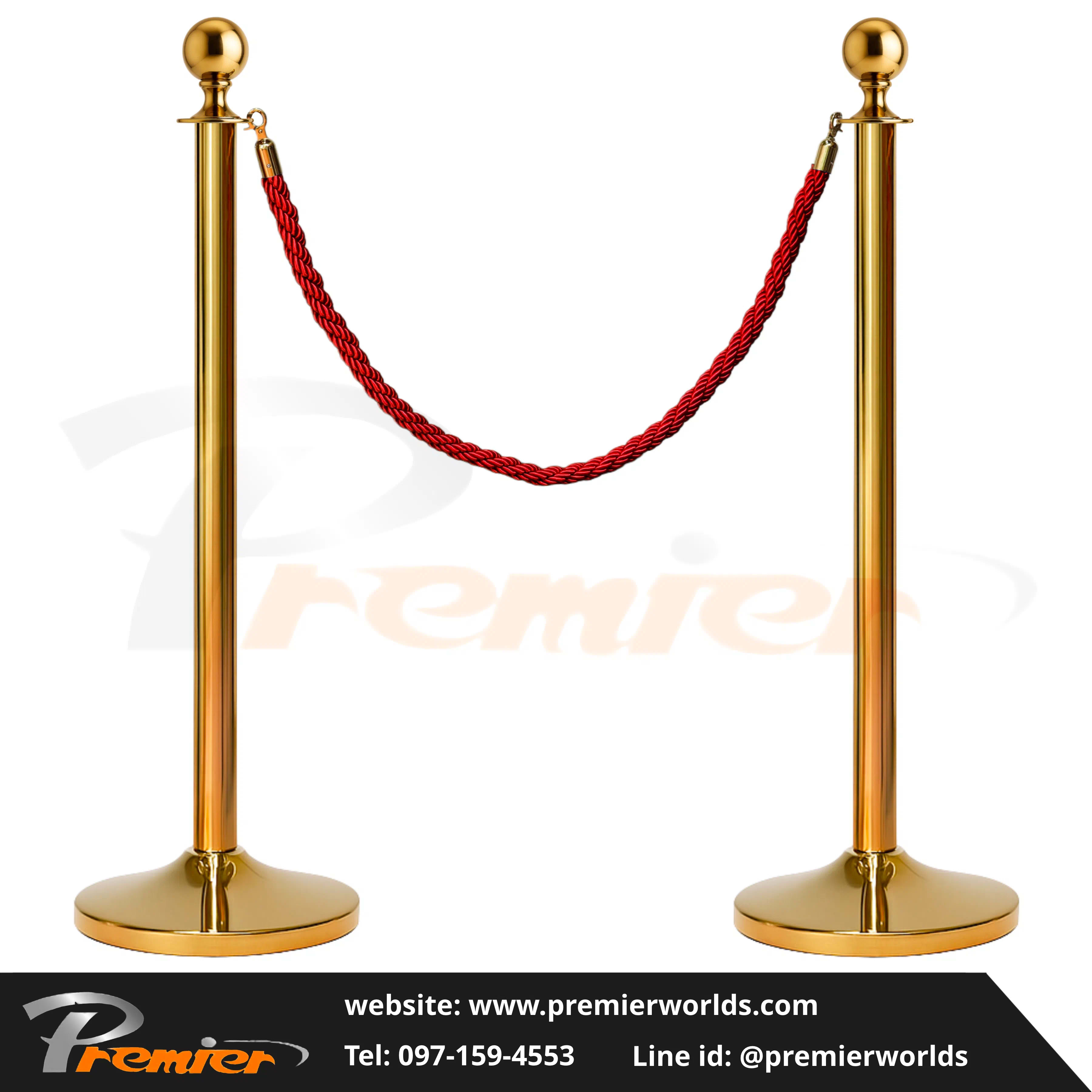 เชือกถัก Braided Rope สำหรับเสากั้นทางเดินสายคล้อง Premier Worlds - มุมที่ 2