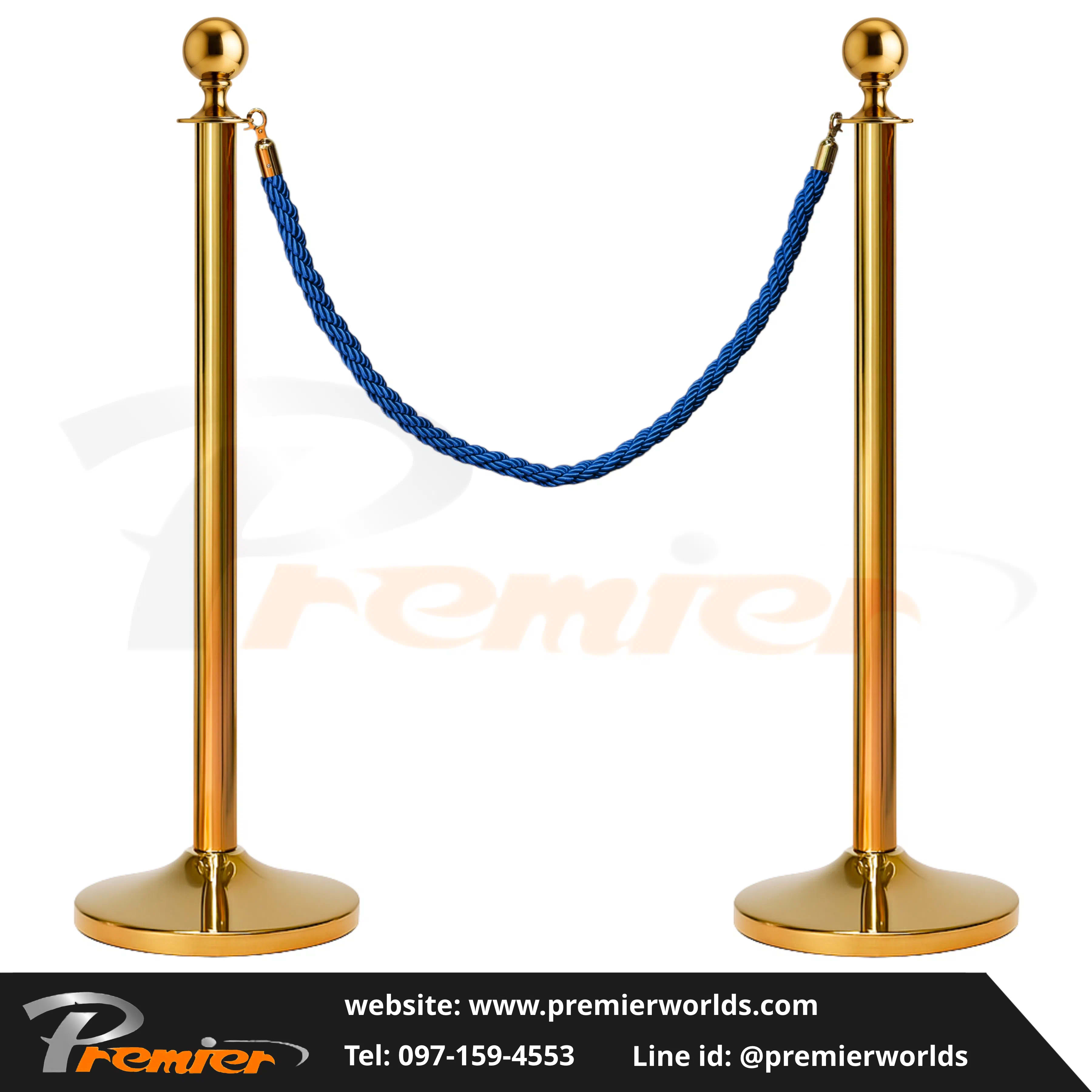 เชือกถัก Braided Rope สำหรับเสากั้นทางเดินสายคล้อง Premier Worlds - มุมที่ 3