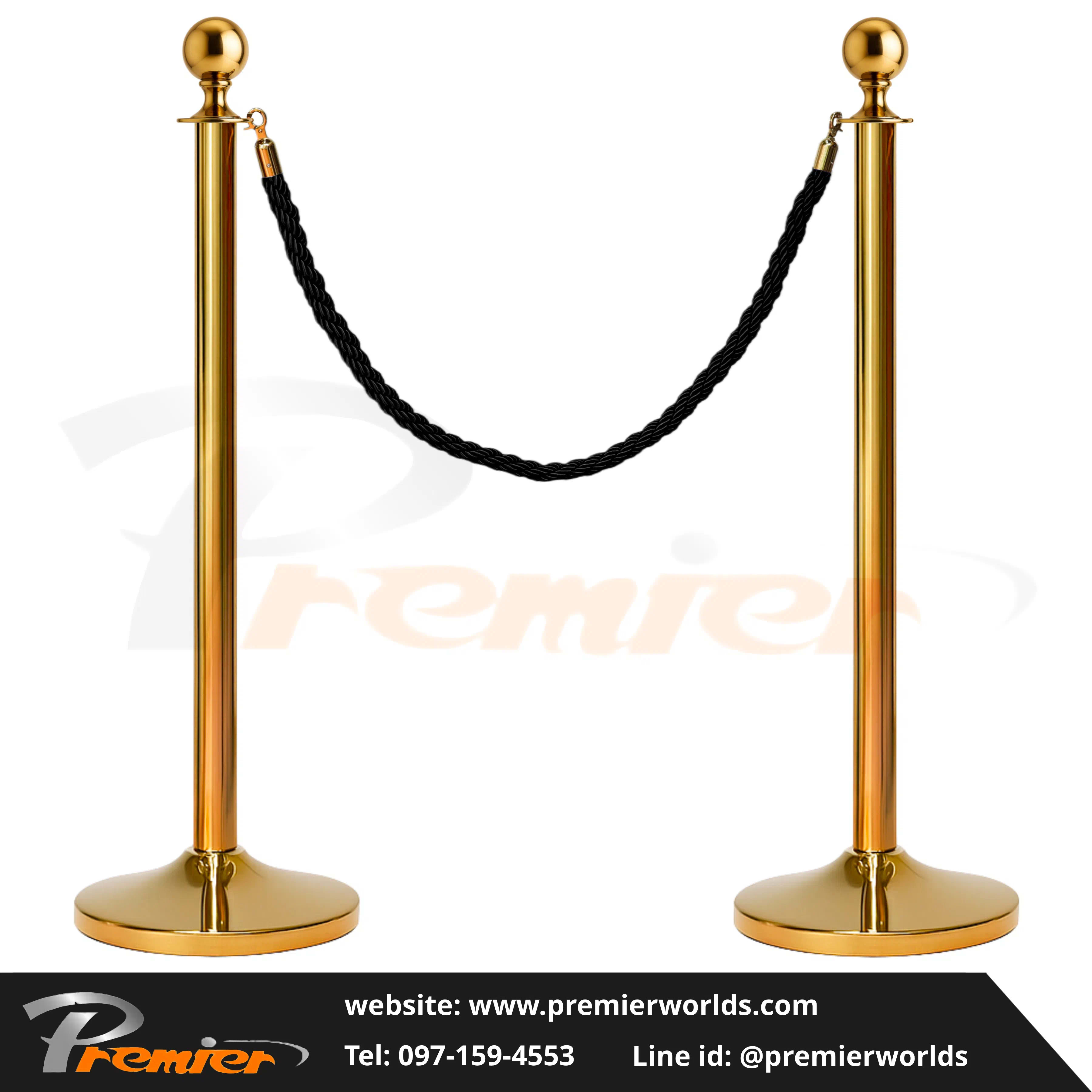 เชือกถัก Braided Rope สำหรับเสากั้นทางเดินสายคล้อง Premier Worlds - มุมที่ 4