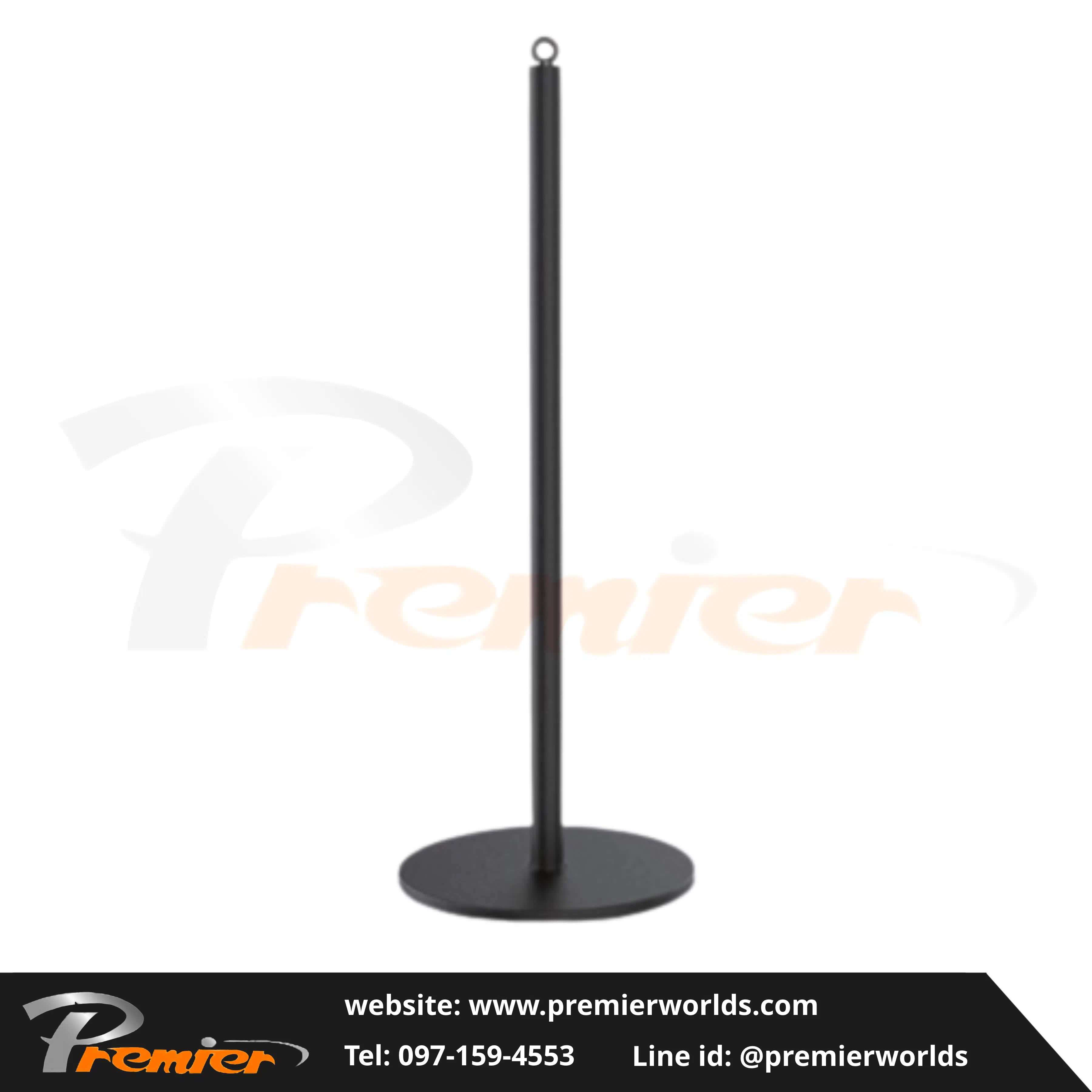 เสากั้นทางเดิน งานจัดแสดง สูง 51 ซม. สีดำ Steel Powder Coating Premier Worlds - มุมที่ 2