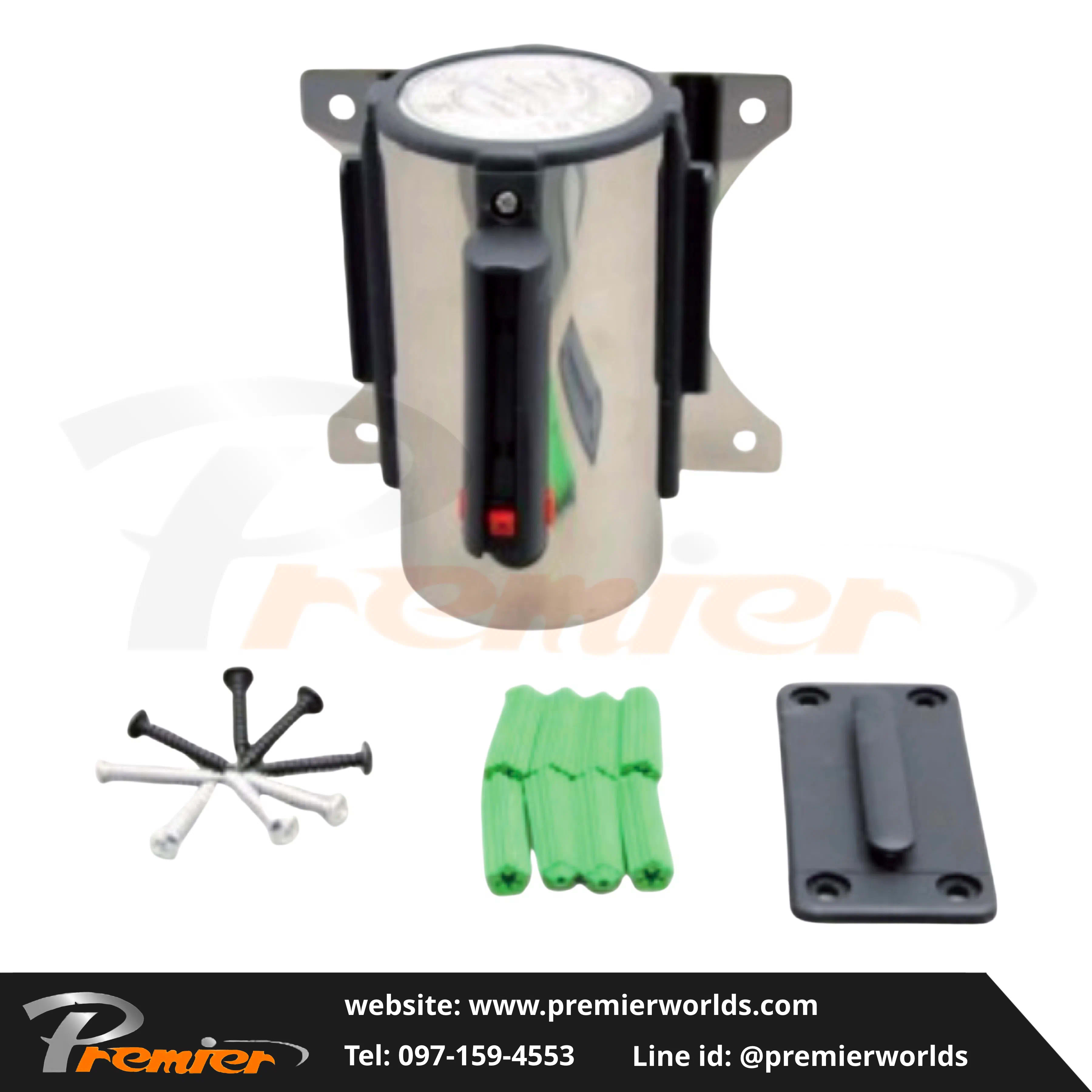 เสากั้นทางเดิน แบบสายดึงกลับ ติดผนัง Wall Mount Premier Worlds - มุมที่ 2