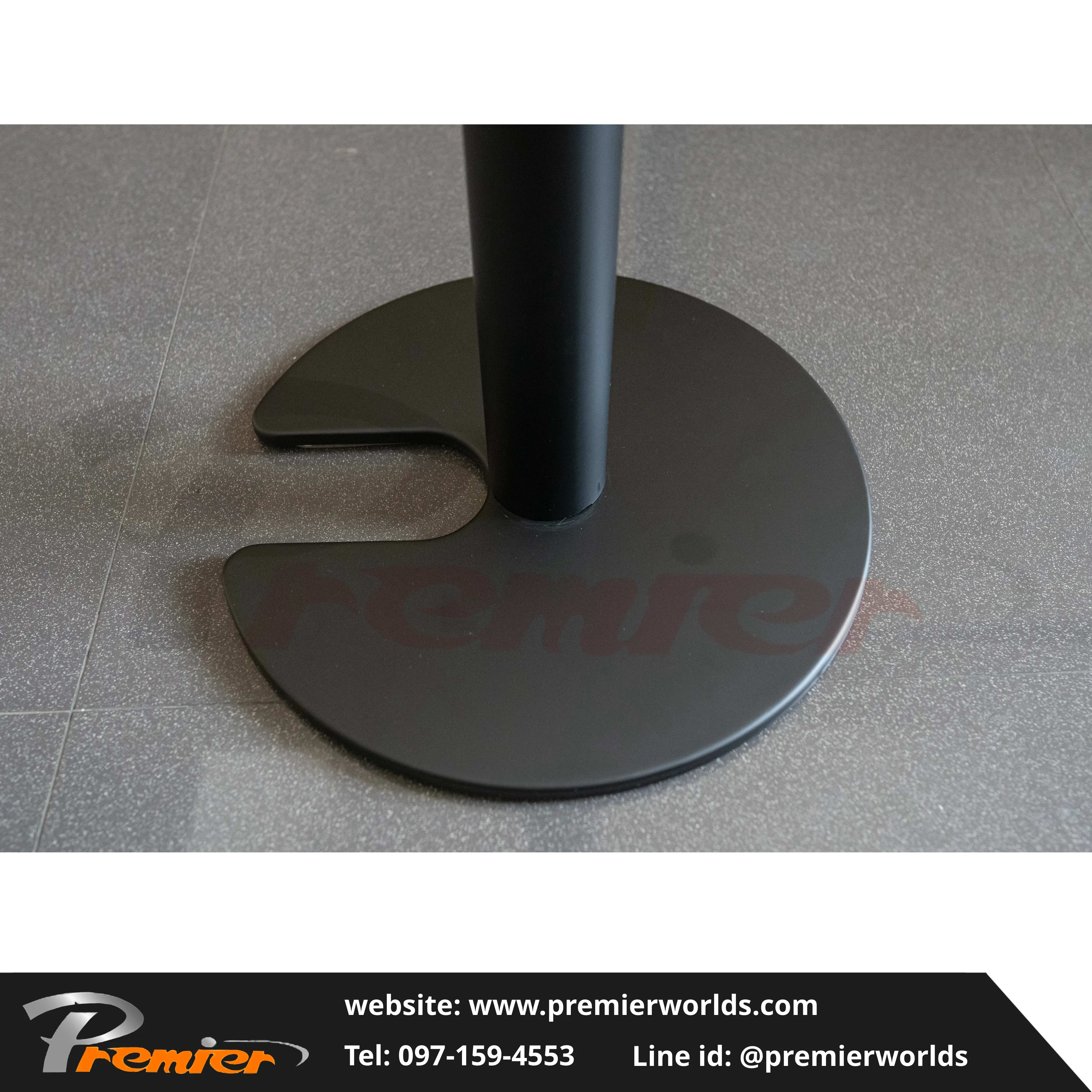 เสากั้นทางเดิน ฐานวางซ้อนได้ สีดำ Steel Powder Coating Premier Worlds - มุมที่ 8