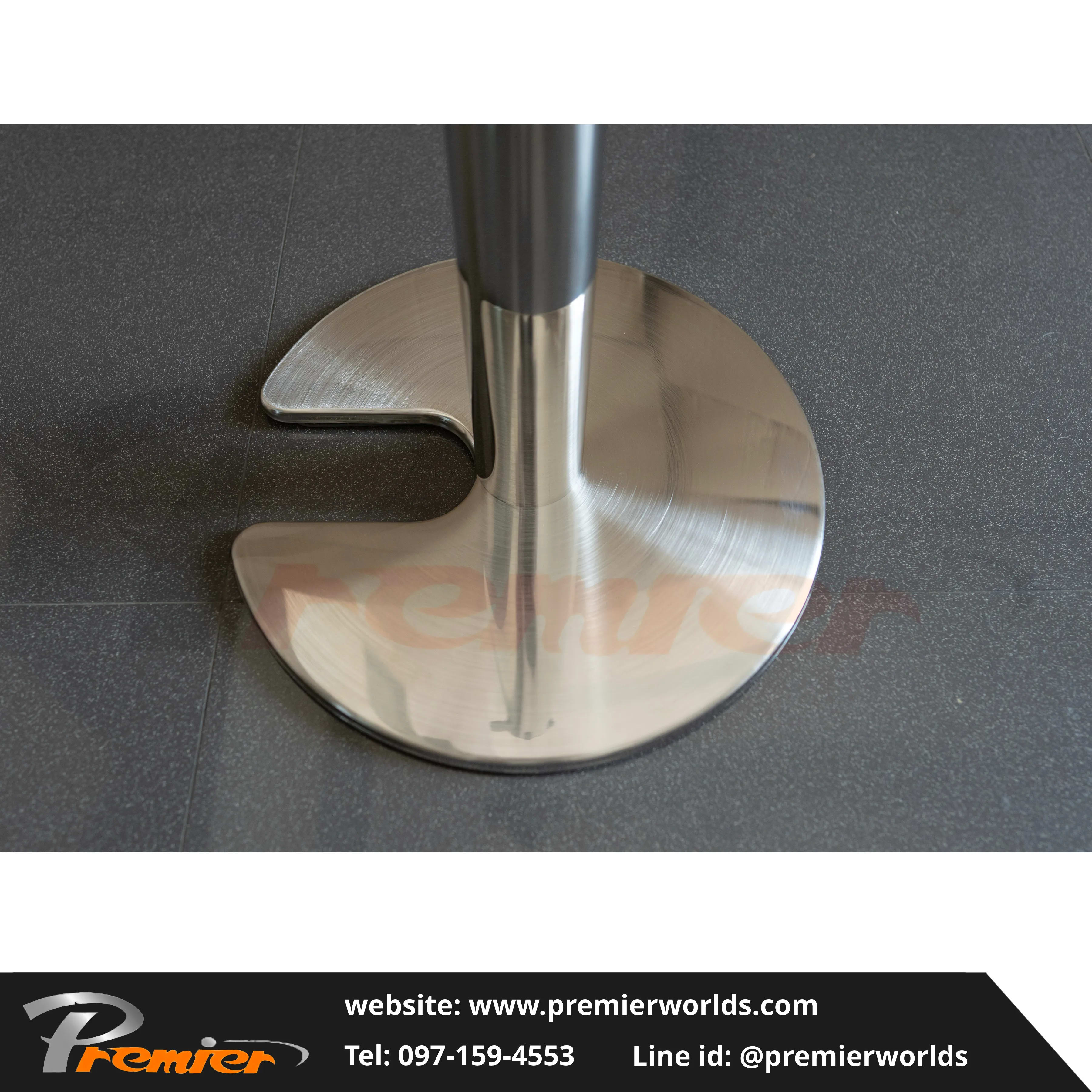 เสากั้นทางเดิน ฐานวางซ้อนได้ สีเงิน Stainless Premier Worlds - มุมที่ 9