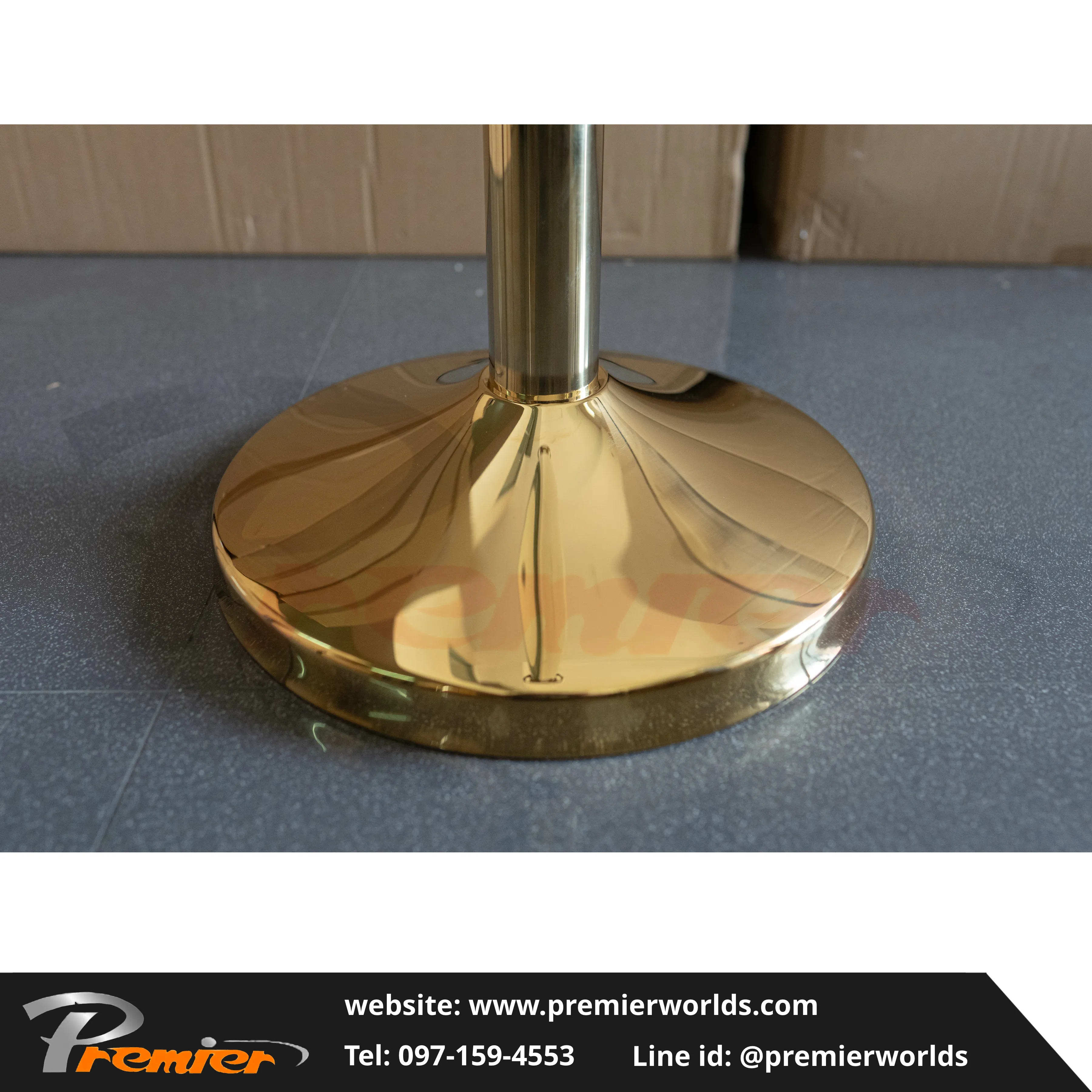 เสากั้นทางเดิน สายคล้อง หัวกลม สีทอง Titanium Gold Premier Worlds - มุมที่ 11