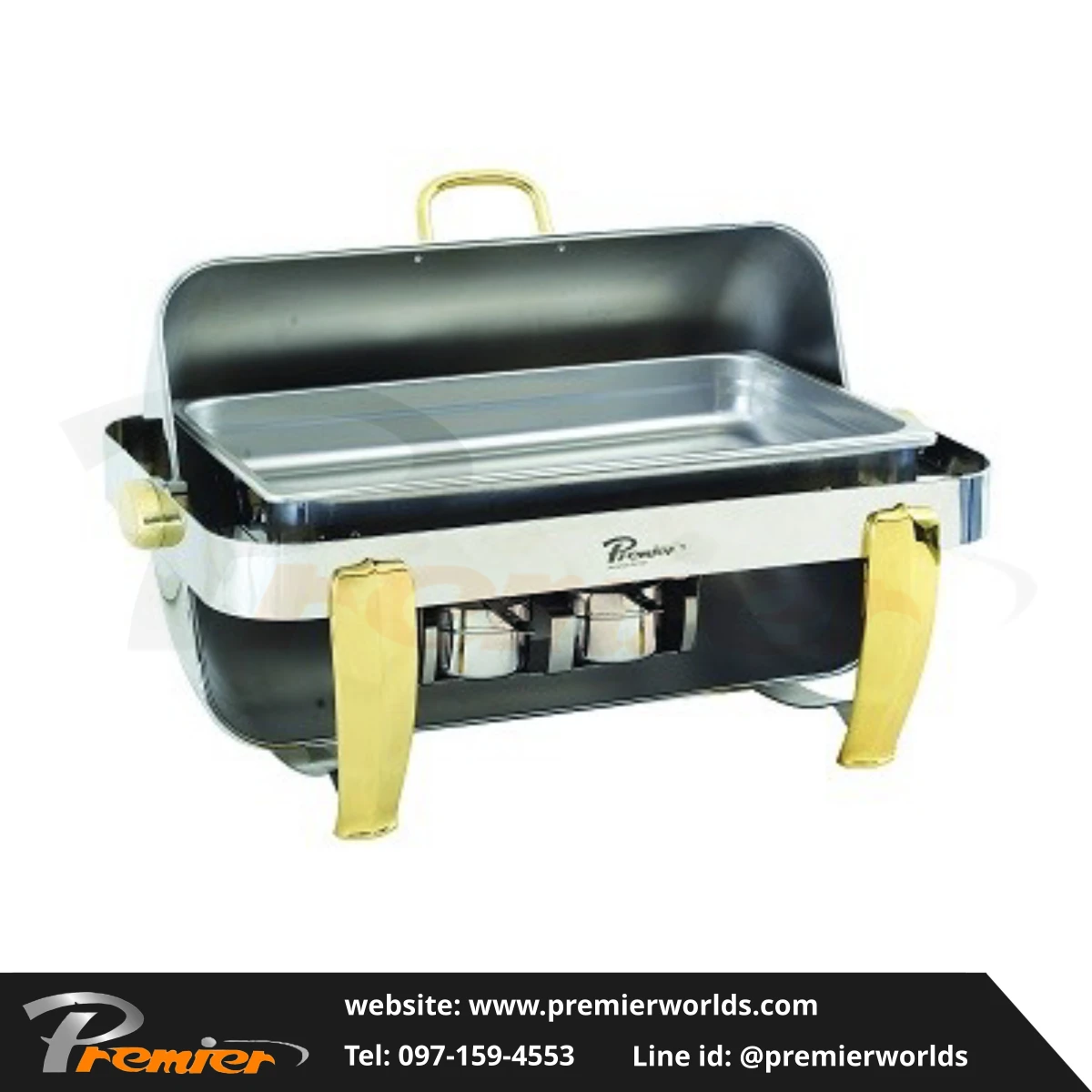 ชุดอ่างอุ่นอาหาร แบบ Roll Top Food Warmer Chafing Dish Premier Worlds