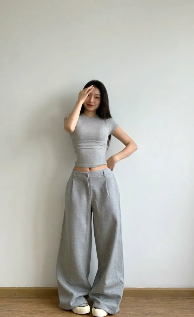 Quần NỈ ỐNG RỘNG form dài