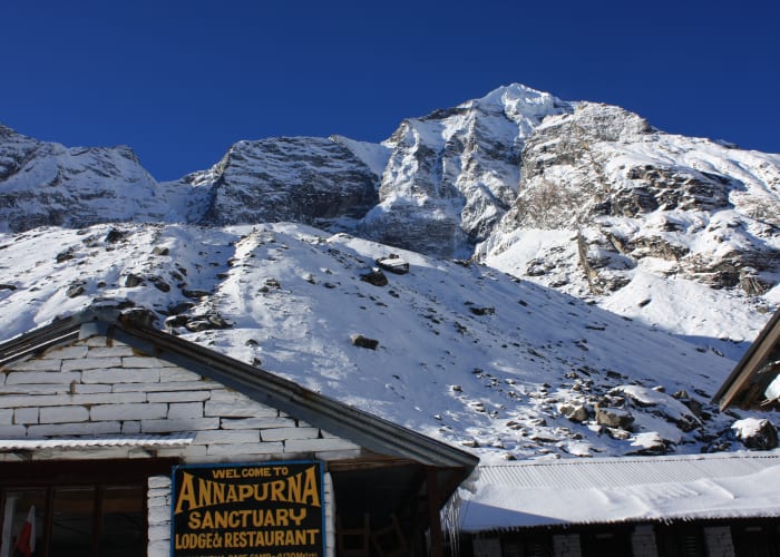 Trek vers le Camp de base sud de l Annapurna (4130 m) (environ 4 heures de marche)