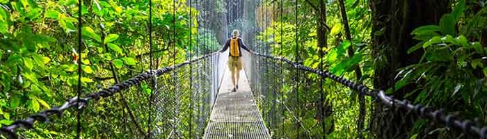 Monteverde : Ponts suspendus et Canopy. Routes équestres
