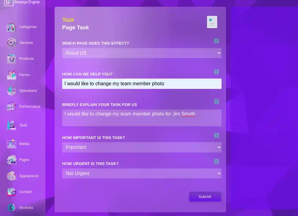 task manager genysys engine reduced