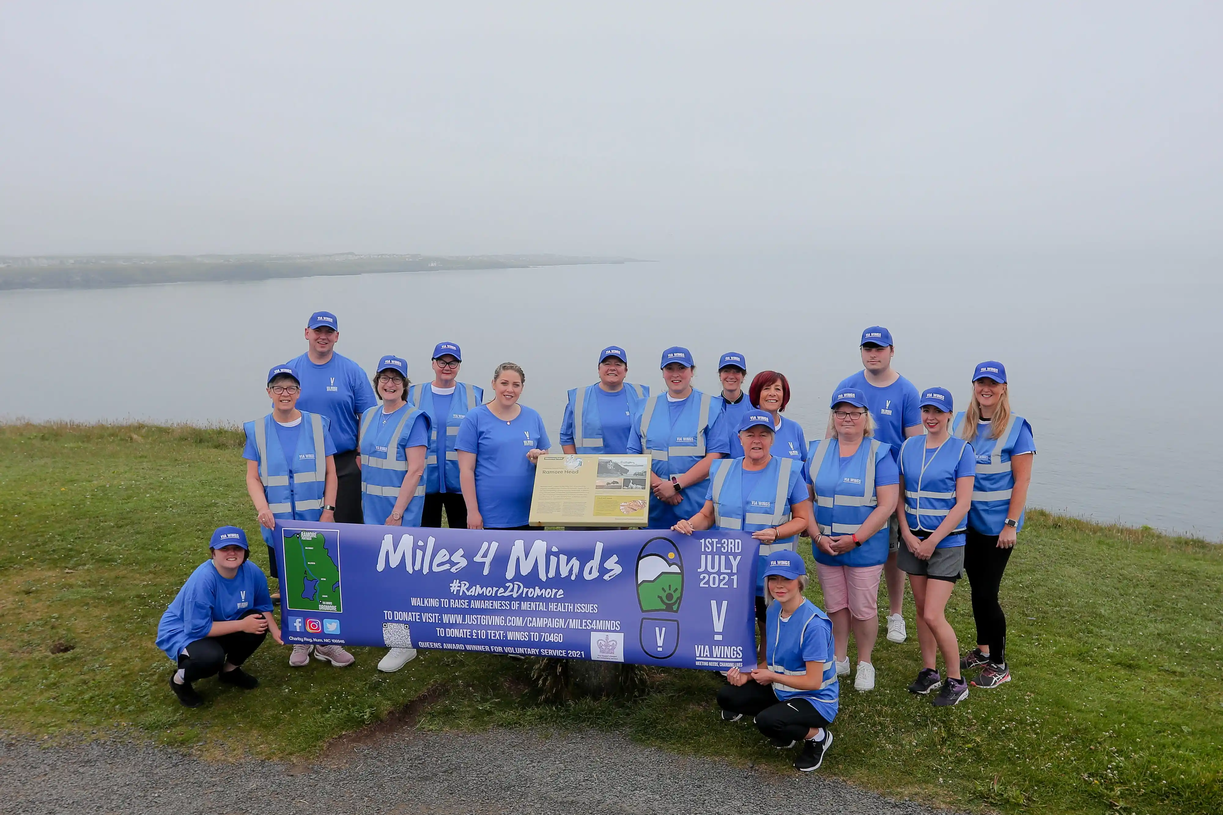 miles 4 mind team at the sea fundraising event northern ireland