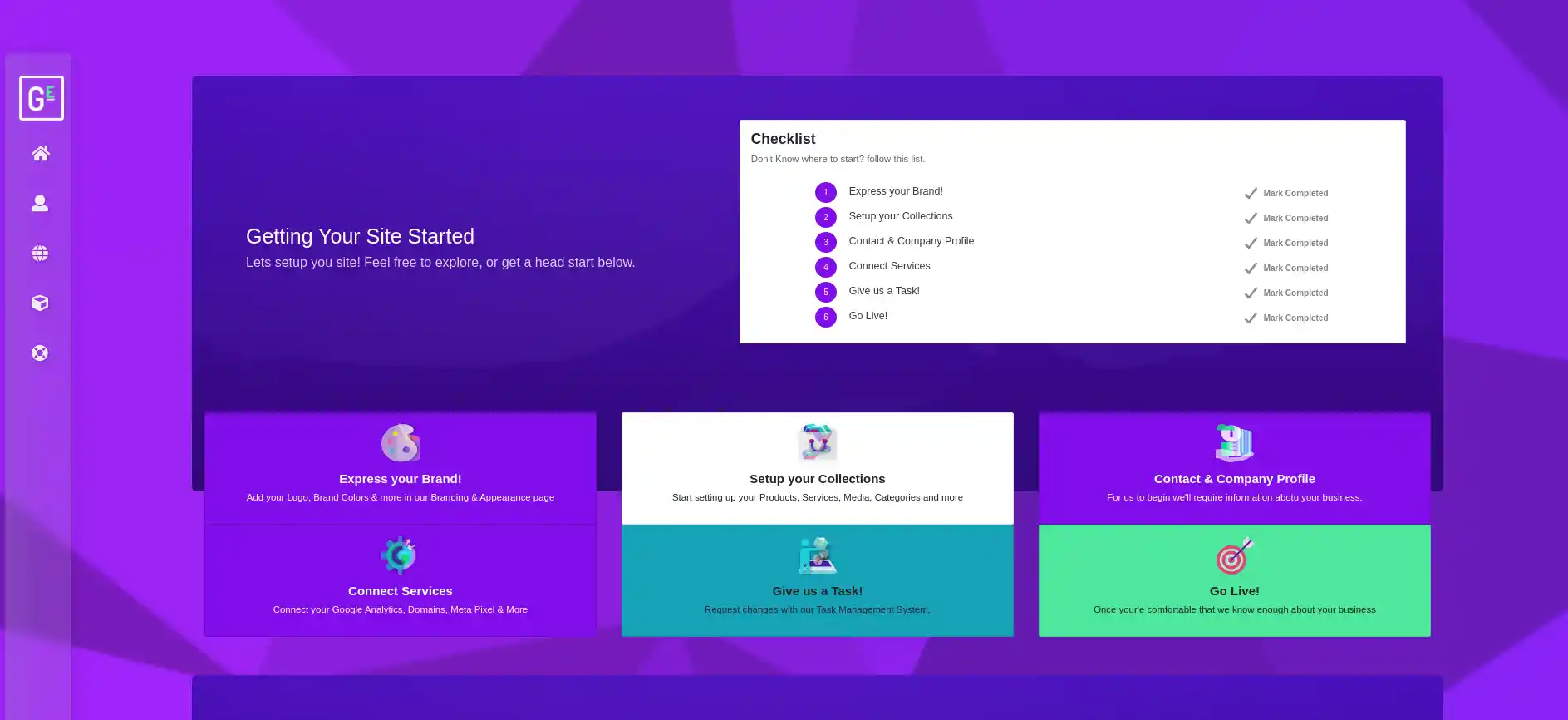 Genysys Engine onboarding screen