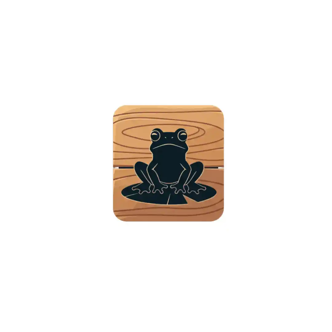 Wooden icon of frog