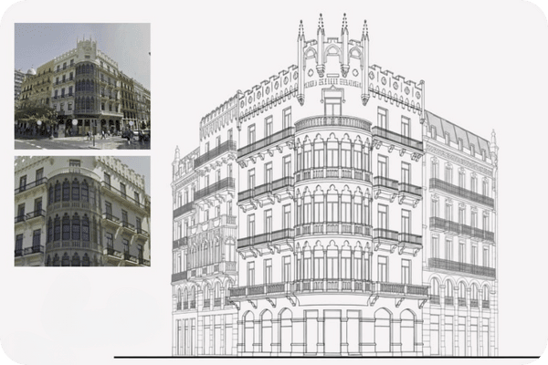 plano de edificio con ia