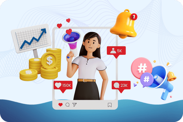 grafico mujer con megáfono 