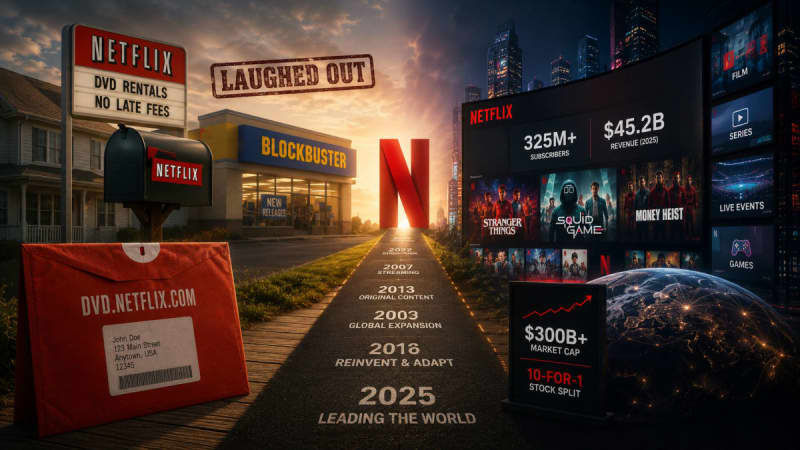 How Netflix went from mailing DVDs to a $300 billion streaming empire