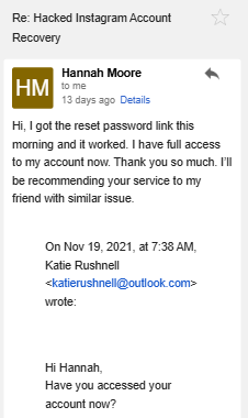 Email testimonial