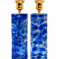 Gold-Tone Blue Double-Sided Glass Candlesticks - photo 1 of 4