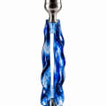 Silver-Tone Blue Glass Half-Moon Hanukkah Menorah - photo 3 of 4