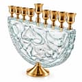 Gold-Tone Clear Glass Half-Moon Hanukkah Menorah - photo 2 of 4