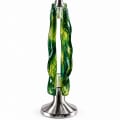 Silver-Tone Emerald Green Glass Trapezoid Hanukkah Menorah - photo 3 of 4