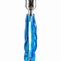 Silver-Tone Light Blue Glass Half-Moon Hanukkah Menorah - photo 3 of 4