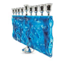 Silver-Tone Light Blue Glass Rectangular Hanukkah Menorah - photo 2 of 4