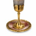 Gold-Plated Tall Orange Glass Kiddush Cup - photo 3 of 3