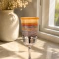 925 Silver-Plated Tall Orange Glass Kiddush Cup - photo 2 of 3