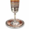925 Silver-Plated Tall Orange Glass Kiddush Cup - photo 3 of 3