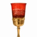 Gold-Plated Tall Red Glass Kiddush Cup - photo 1 of 3
