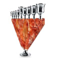 Silver-Tone Terracotta Glass Trapezoid Hanukkah Menorah - photo 2 of 4