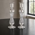White 925 Silver-Plated Glass Candlesticks - photo 2 of 3