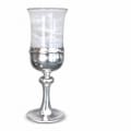 925 Silver-Plated Tall Curved White Glass Kiddush Cup - photo 1 of 2