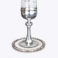 925 Silver-Plated Tall Curved White Glass Kiddush Cup - photo 2 of 2
