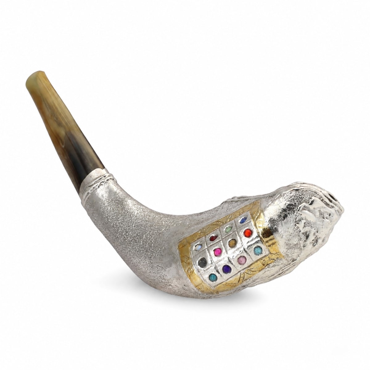 925 Silver-Plated Ram's Horn Shofar - Hoshen Stones
