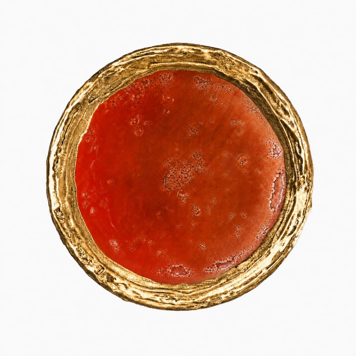 Gold-Plated Red Kiddush Cup Plate