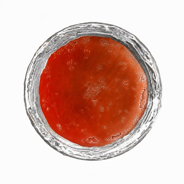925 Silver-Plated Red Kiddush Cup Plate - handmade glass tray, bowl or Kiddush cup plate