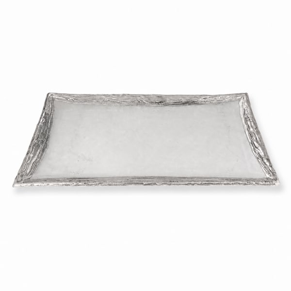 White 925 Silver-Plated Glass Tray - handmade glass tray, bowl or Kiddush cup plate