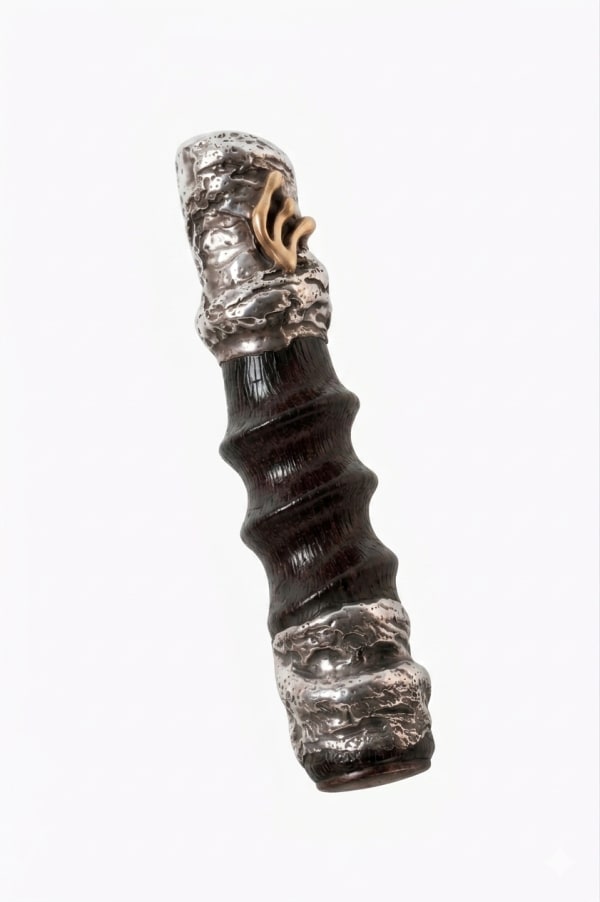 Oryx Mezuzah - handmade oryx horn mezuzah case covered in silver