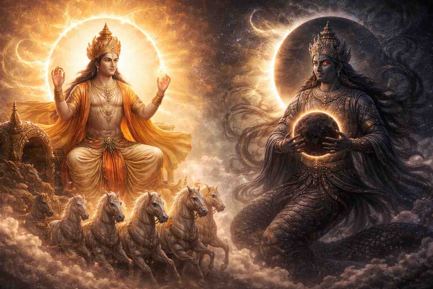 Sun Rahu conjunction effects on personality and identity in Vedic astrology