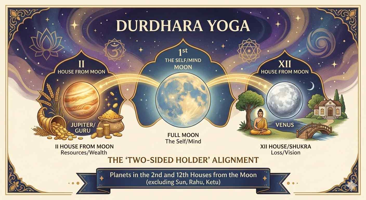 Durdhara Yoga wealth indications and financial success in horoscope