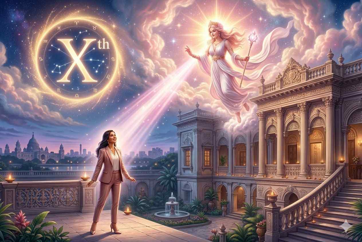 Venus in 10th house career success Vedic astrology