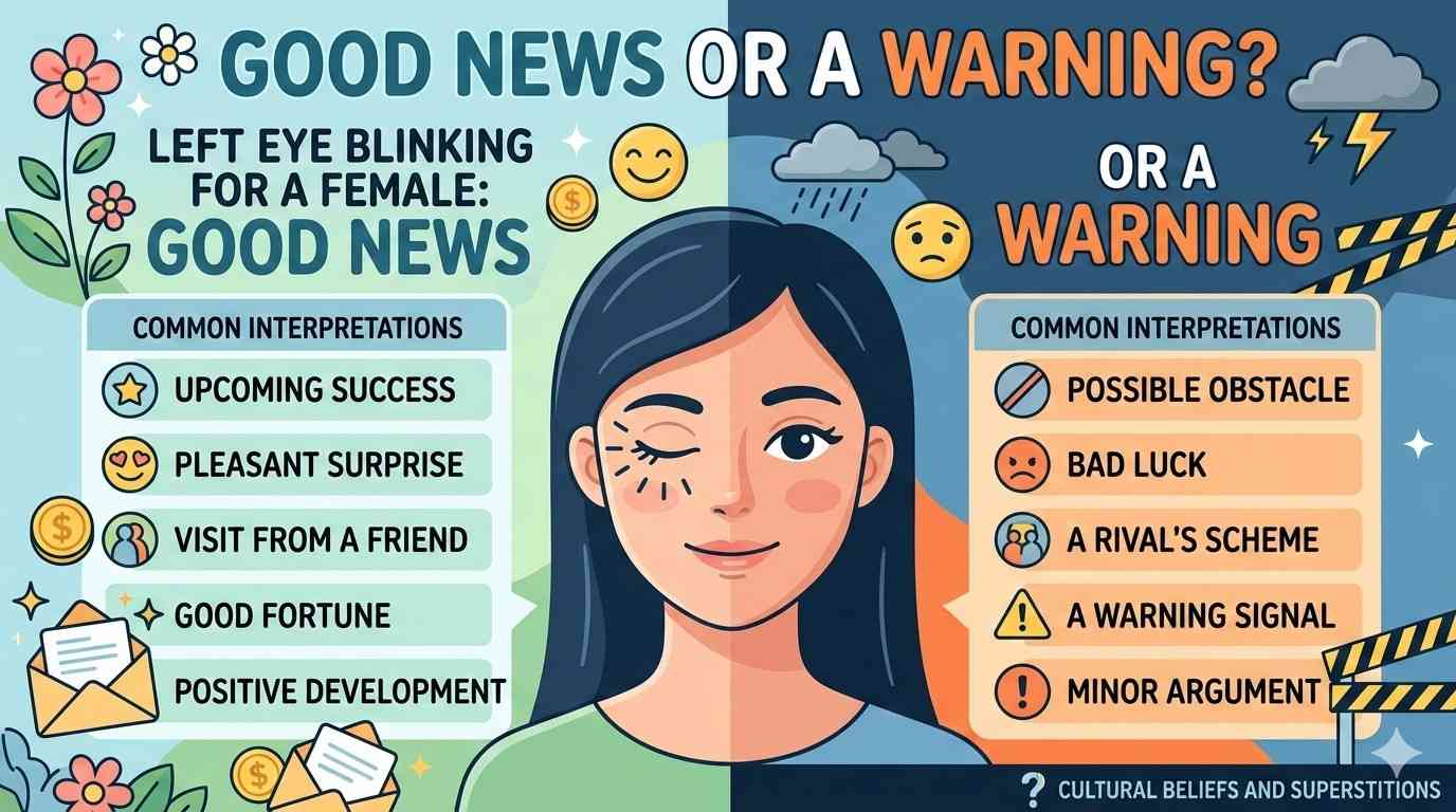 Left Eye Blinking for Female: Meaning and Signs