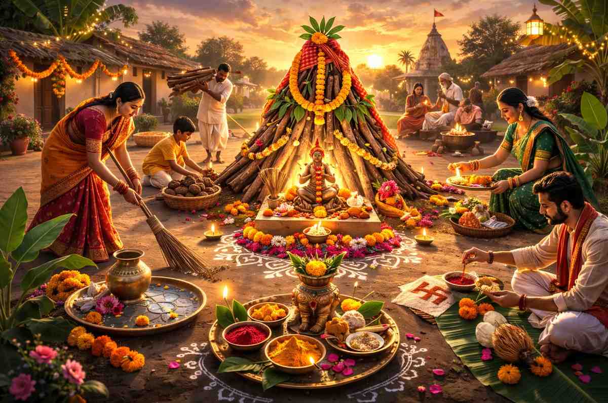 Holika Dahan puja vidhi step by step ritual process