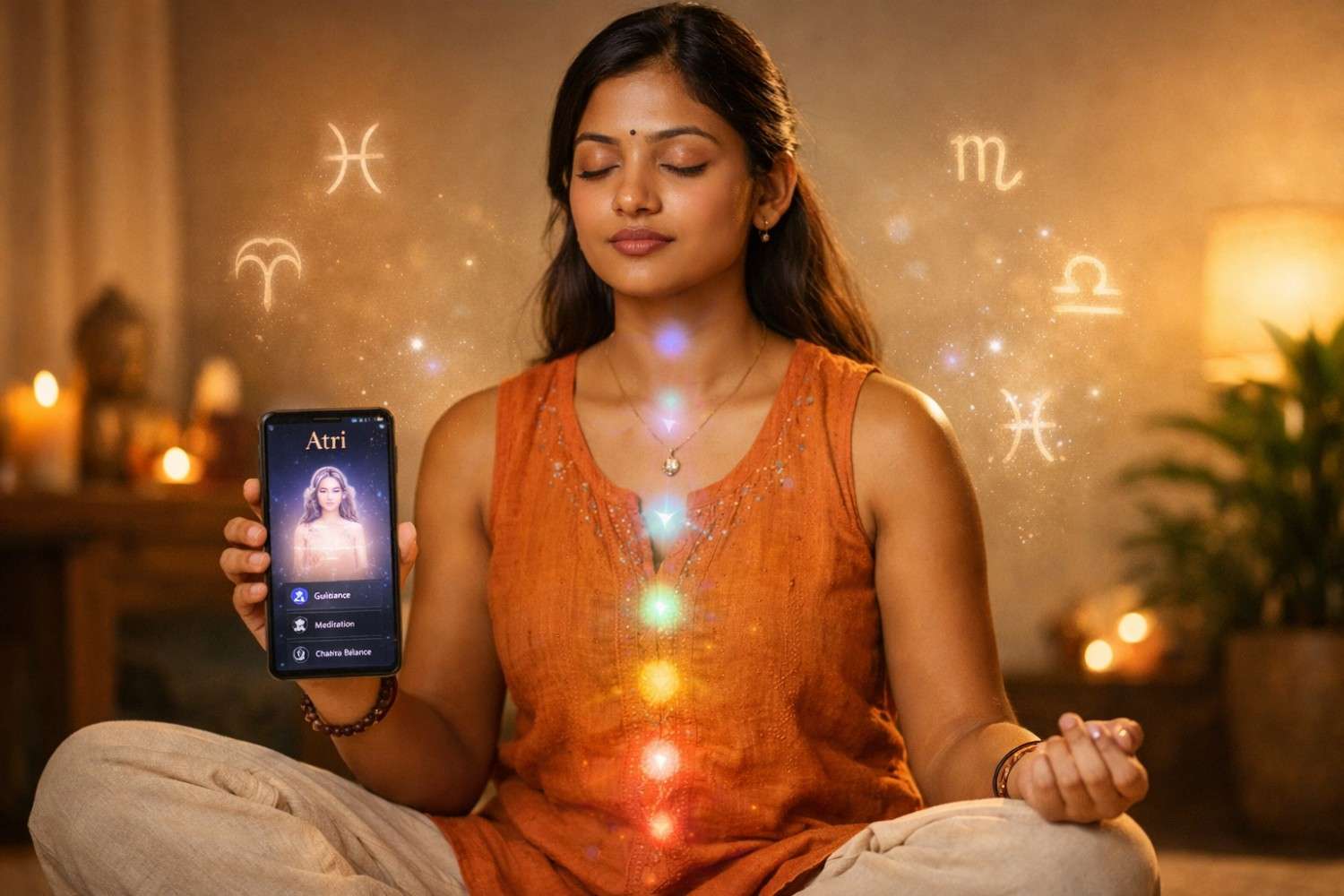 AI spiritual healing and meditation guidance with Atri AI on Vedaz