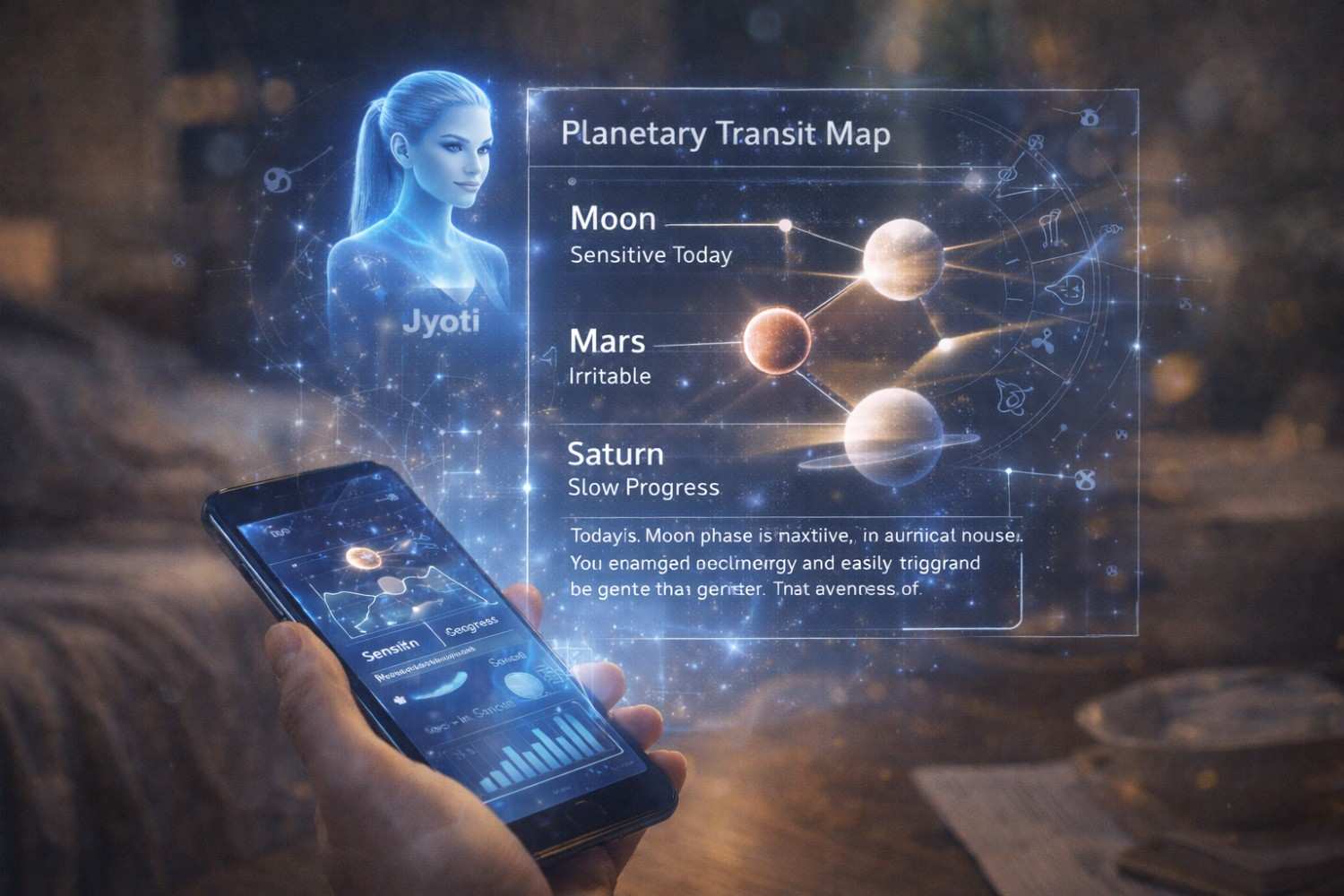 AI astrologer Jyoti showing best time today and muhurat