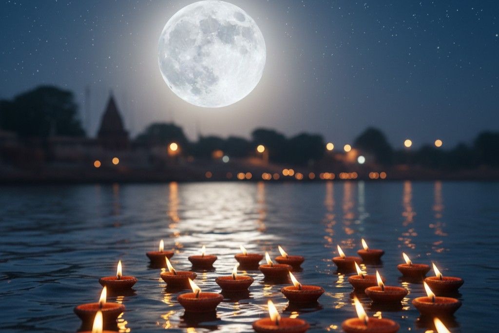 devotees praying during maghi purnima full moon