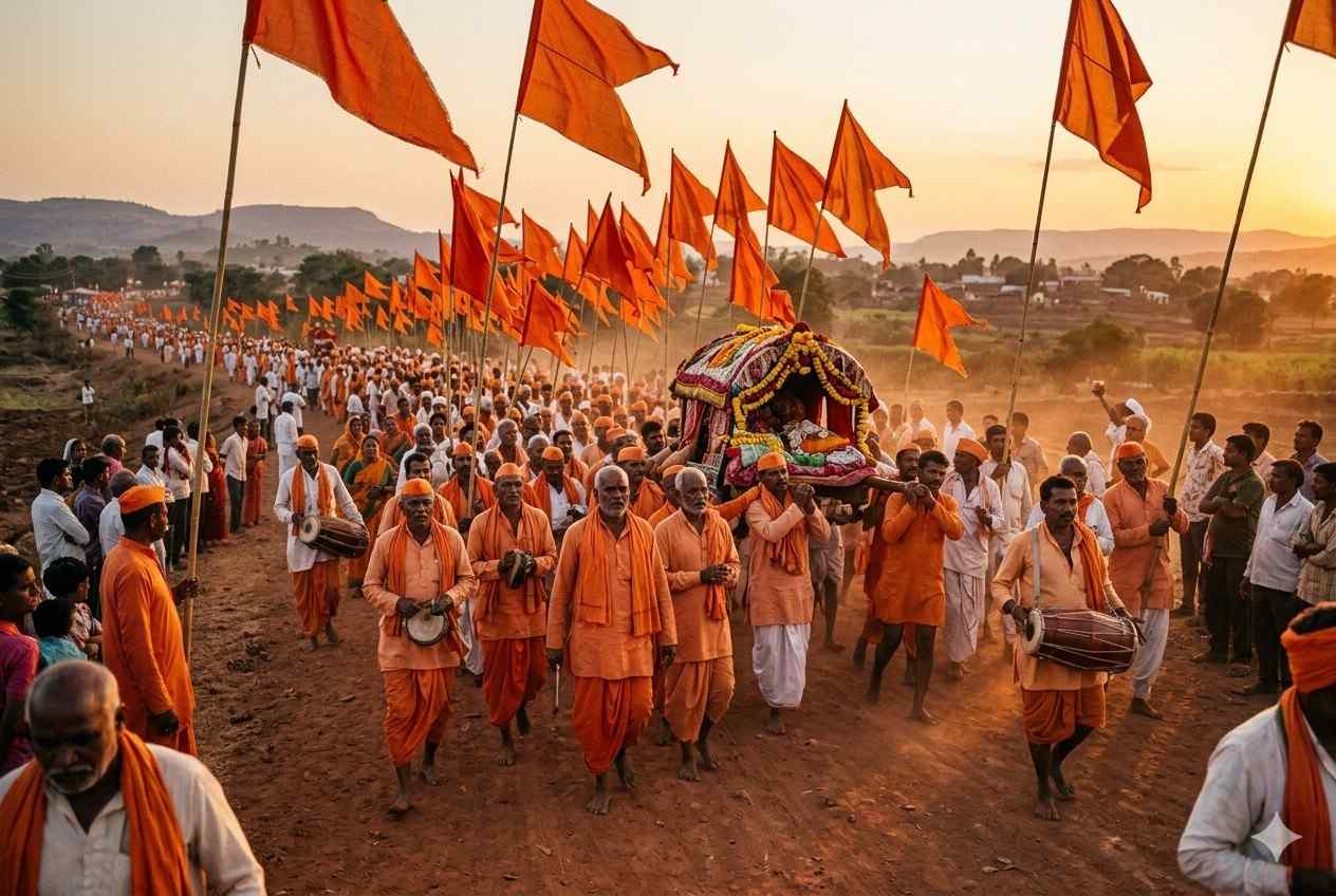 pandharpur yatra devotees chanting vitthal