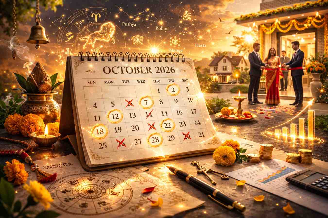 shubh muhurat october 2026 panchang tithi